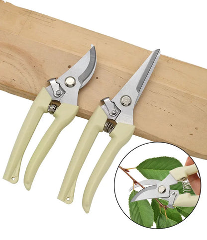 Stainless Steel Pruning Shears for Gardening - Bent Handle Bonsai Scissors