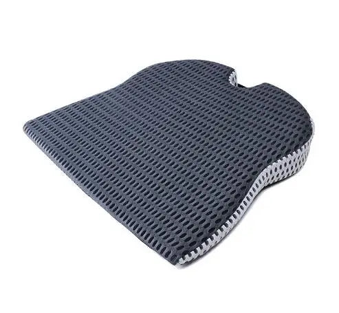 Memory foam wedge cushion for car seats, office chairs, and wheelchairs.