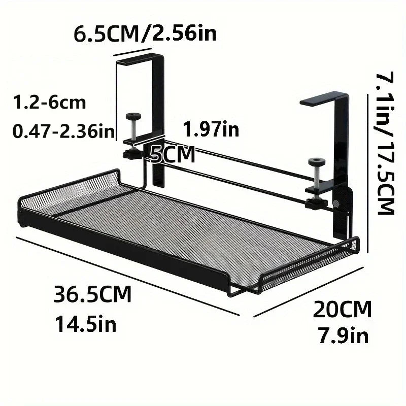 Under Desk Cable Management Tray, No Drill Steel Desk Cable Organizers, Wire Management Tray Cable Management Rack