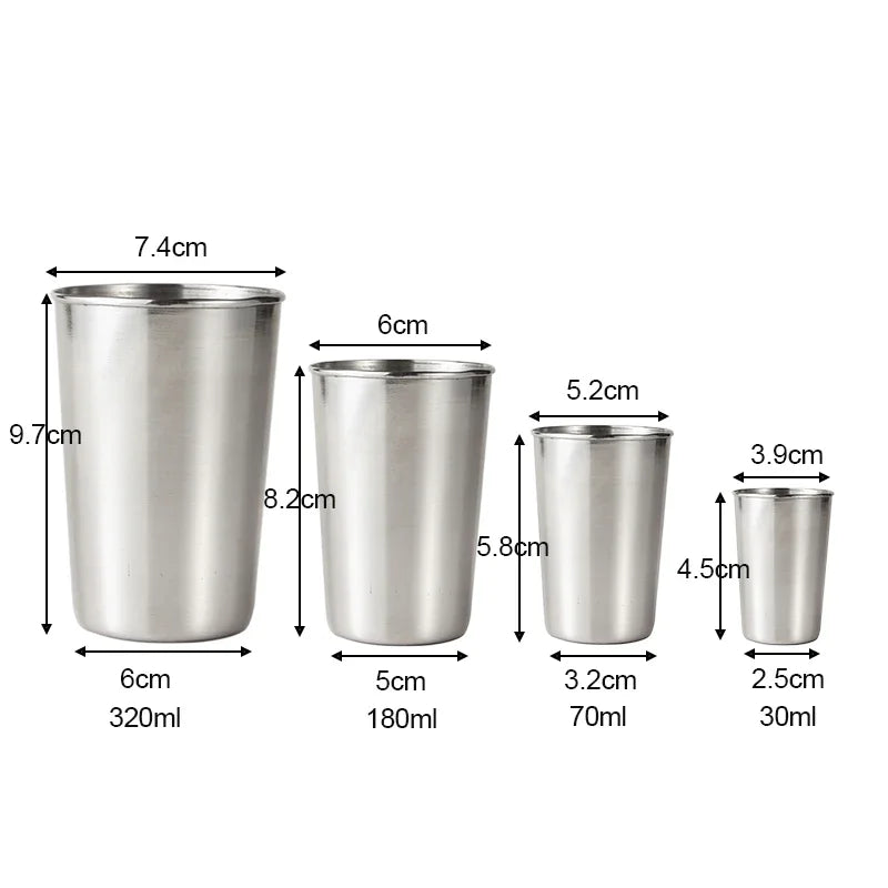 Stainless Steel Cups - Portable Drinkware Set