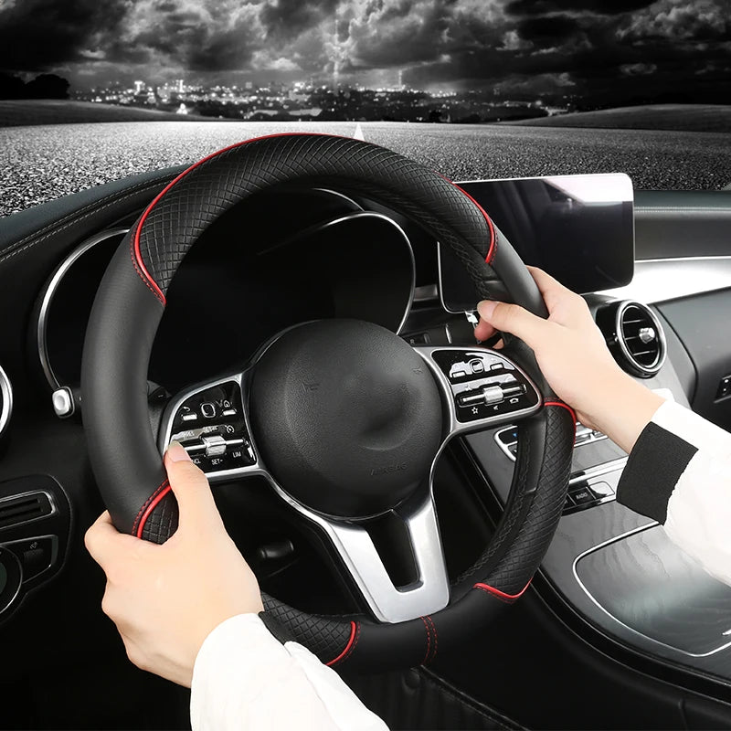 Microfiber Leather Car Steering Wheel Cover