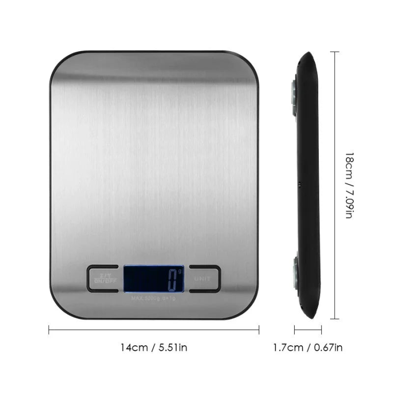 LETIITTGO digital kitchen scale with stainless steel panel and LCD display