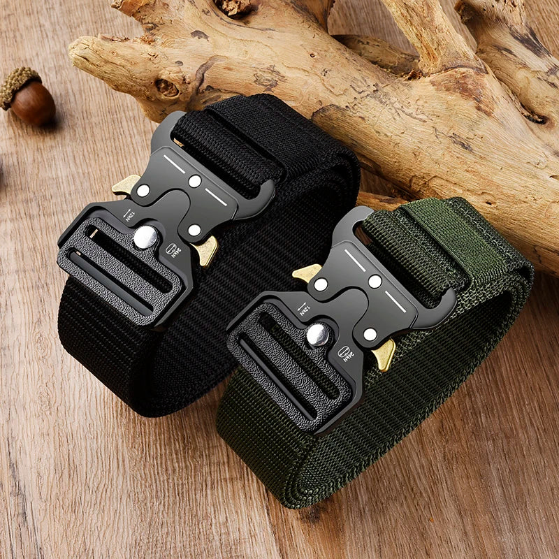 JIFANPAUL Men's Army Tactical Belt - Multi-Function Combat Survival Canvas