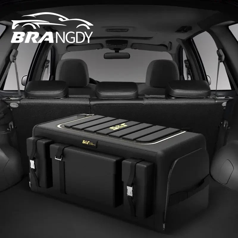 Brangdy Universal Car Trunk Storage Organizer with Lid - 70L Foldable Box