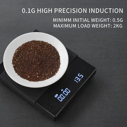 TIMEMORE Black Mirror Basic+ Digital Coffee and Kitchen Scale, 0.1g/2kg Precision, Auto Timer