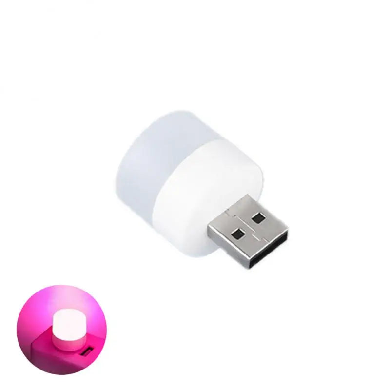 USB LED plug lamp, 1W night light providing warm white illumination. Available individually or in packs of 10, perfect for reading and portable lighting