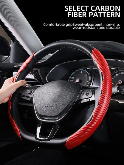 Universal Non-Slip Carbon Fiber Car Steering Cover