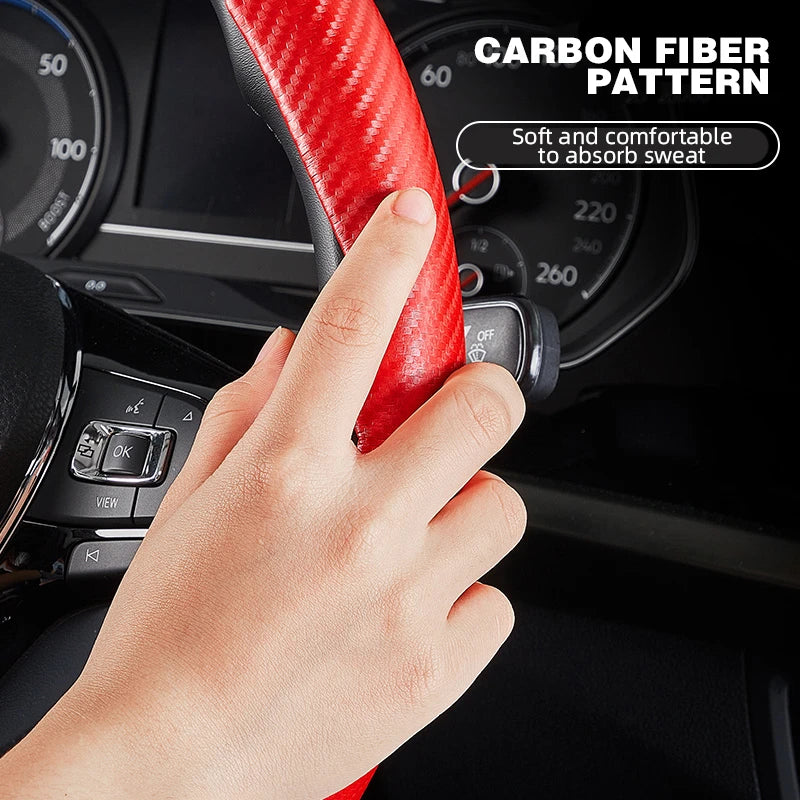 Universal Non-Slip Carbon Fiber Car Steering Cover