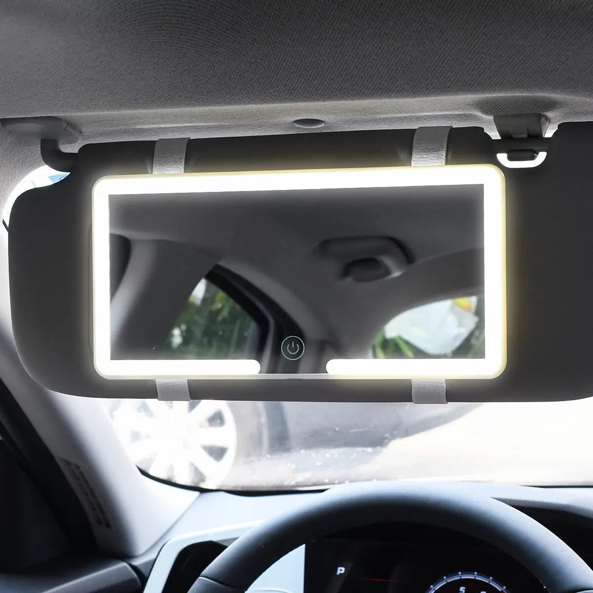 LED Touch Screen Car Sun Visor Makeup Mirror with Adjustable Brightness