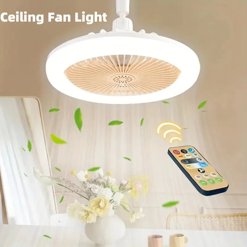 Nordic ceiling fan lamp with modern design, combining cooling and lighting features.