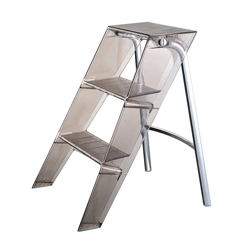 Acrylic Transparent Plastic Folding Stepladder – 3-Step Indoor Ladder