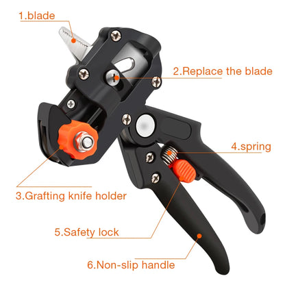 Grafting Shears Scissor for Fruit Trees - Multi-function Bud Cutter, Stainless Steel Blade, Garden Tool