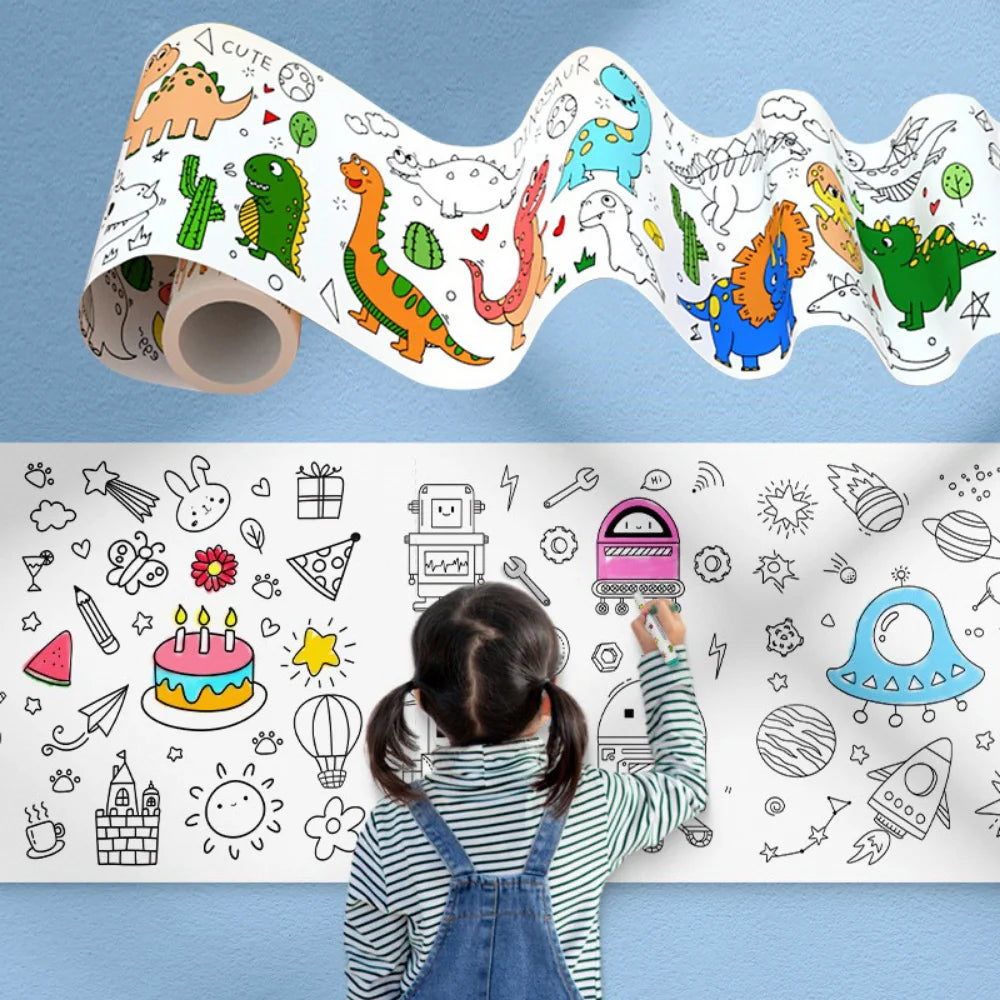 Kids' DIY Drawing Roll | Color Filling Graffiti Paper