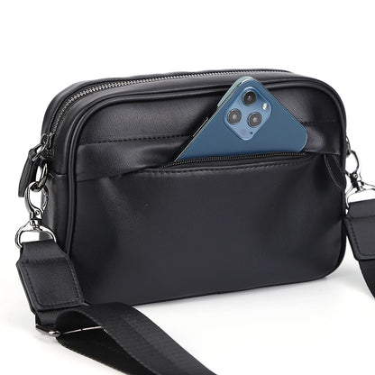 VKTECH Casual Business Shoulder Bag made from soft PU leather, perfect for daily use.