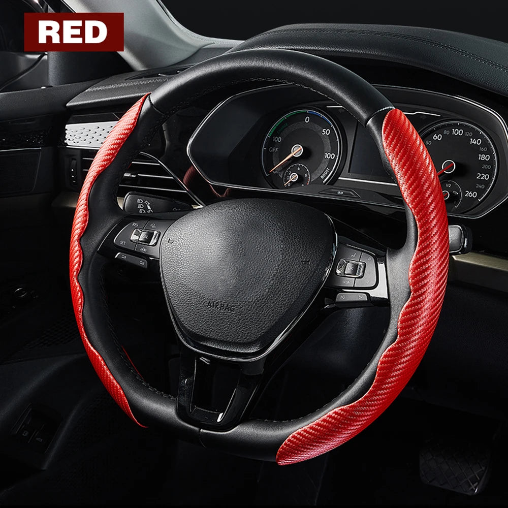 Universal Non-Slip Carbon Fiber Car Steering Cover