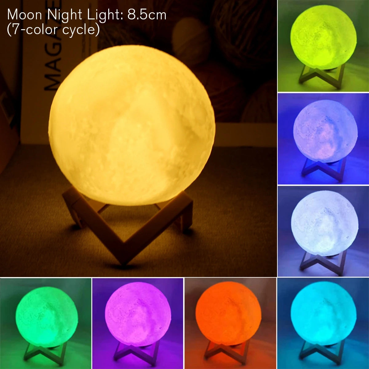 8cm moon lamp led night light