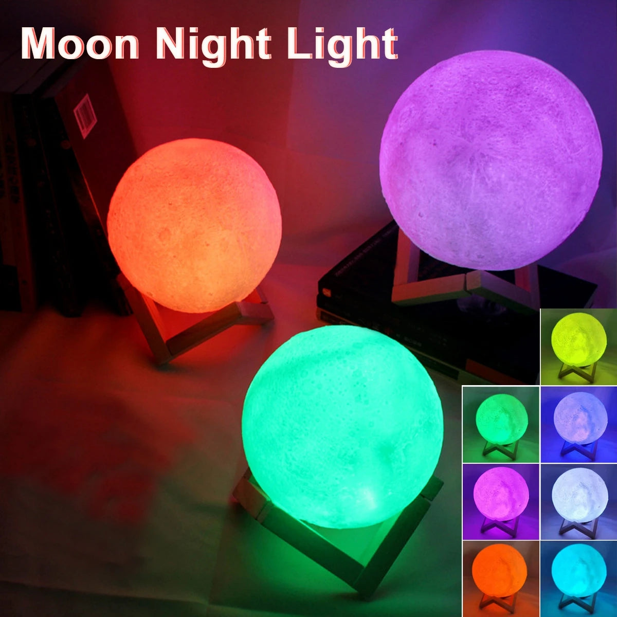 8cm moon lamp led night light